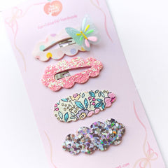 Butterfly Cloud Snap Clip Sets (Pink / Purple / Blue)