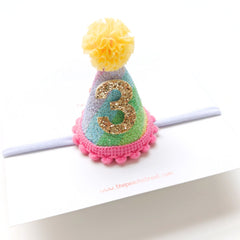 Rainbow Party Hat Birthday Headband