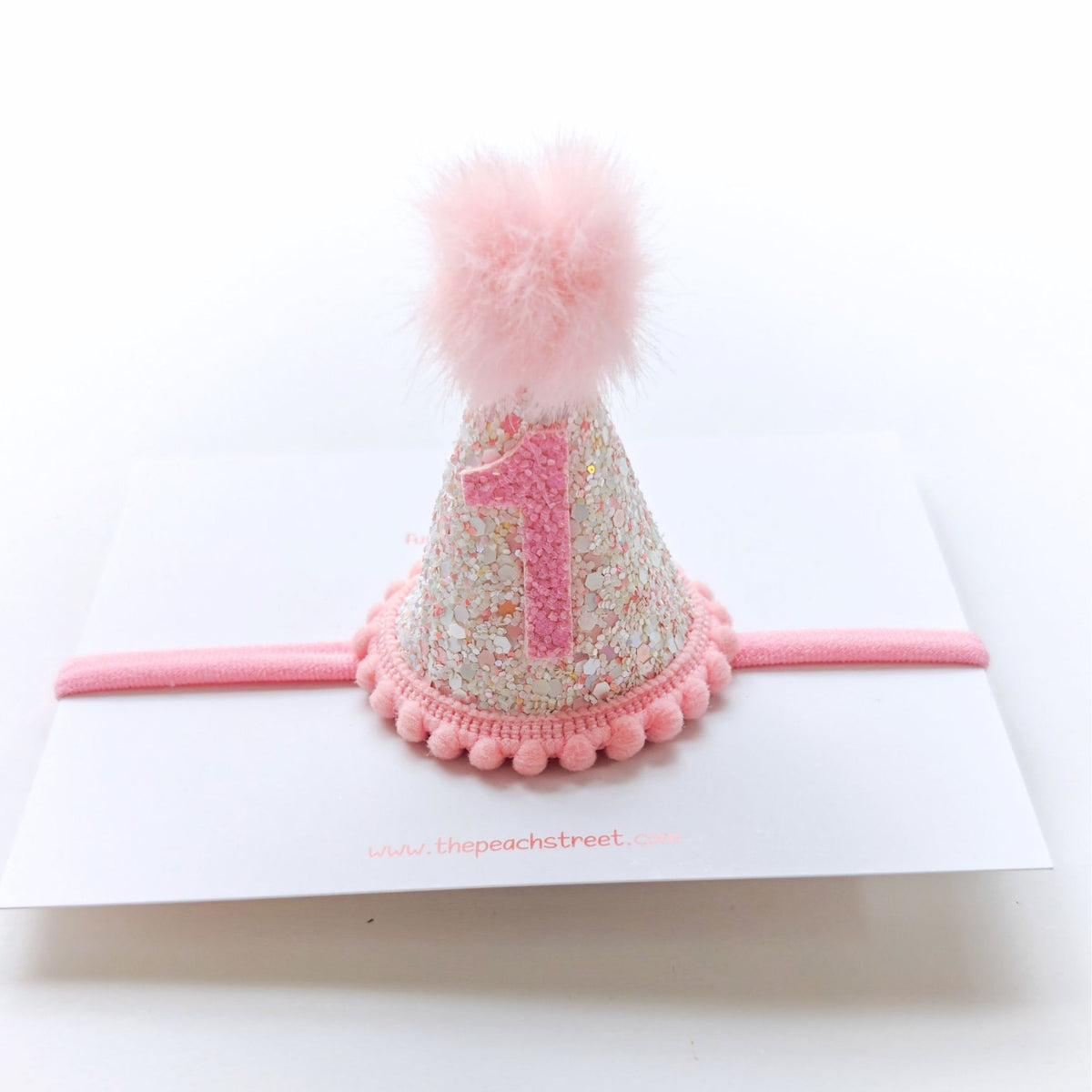 Pink Confetti Birthday Party Hat Headband