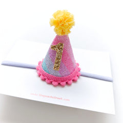Rainbow Party Hat Birthday Headband