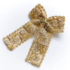 Noor Zari Bow Hair Clip – Gold / Silver