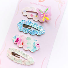 Butterfly Cloud Snap Clip Sets (Pink / Purple / Blue)