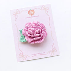 Little Love Crochet Rose Clip
