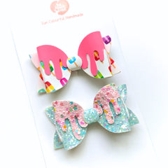 🍭✨ Candy Drip Duo Bow Set