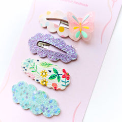Butterfly Cloud Snap Clip Sets (Pink / Purple / Blue)