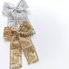 Noor Zari Bow Hair Clip – Gold / Silver