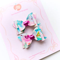 Rosy Posy Pigtail Bows