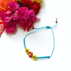 Sunshine Bloom Beaded Rakhi 🌼