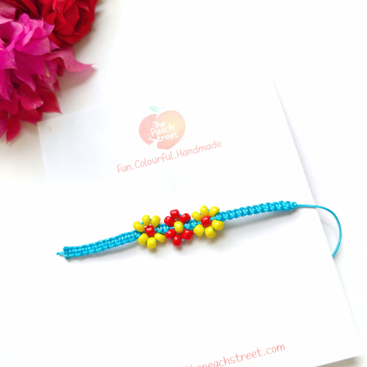 Sunshine Bloom Beaded Rakhi 🌼