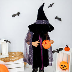 Witch's Hat & Cape Set in Black