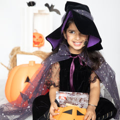 Witch's Hat & Cape Set in Black