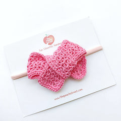 Hand Tied Crocheted Bows Headband