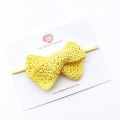 Hand Tied Crocheted Bows Headband