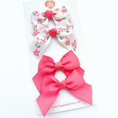 Set of 4 Bows- Spring flowers