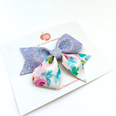 Floral Print Pinwheel Bow