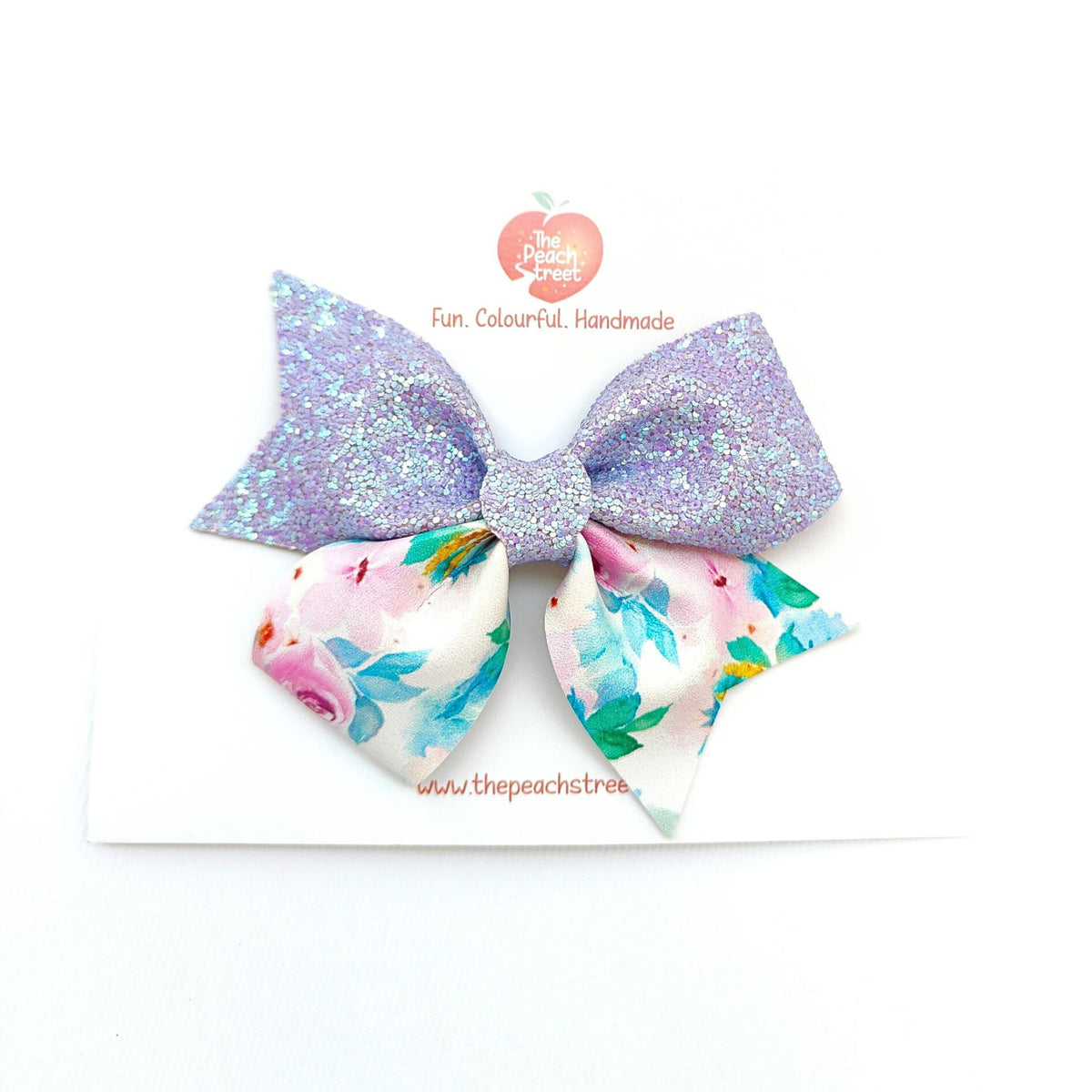 Floral Print Pinwheel Bow