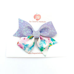 Floral Print Pinwheel Bow