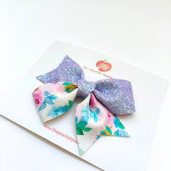 Floral Print Pinwheel Bow