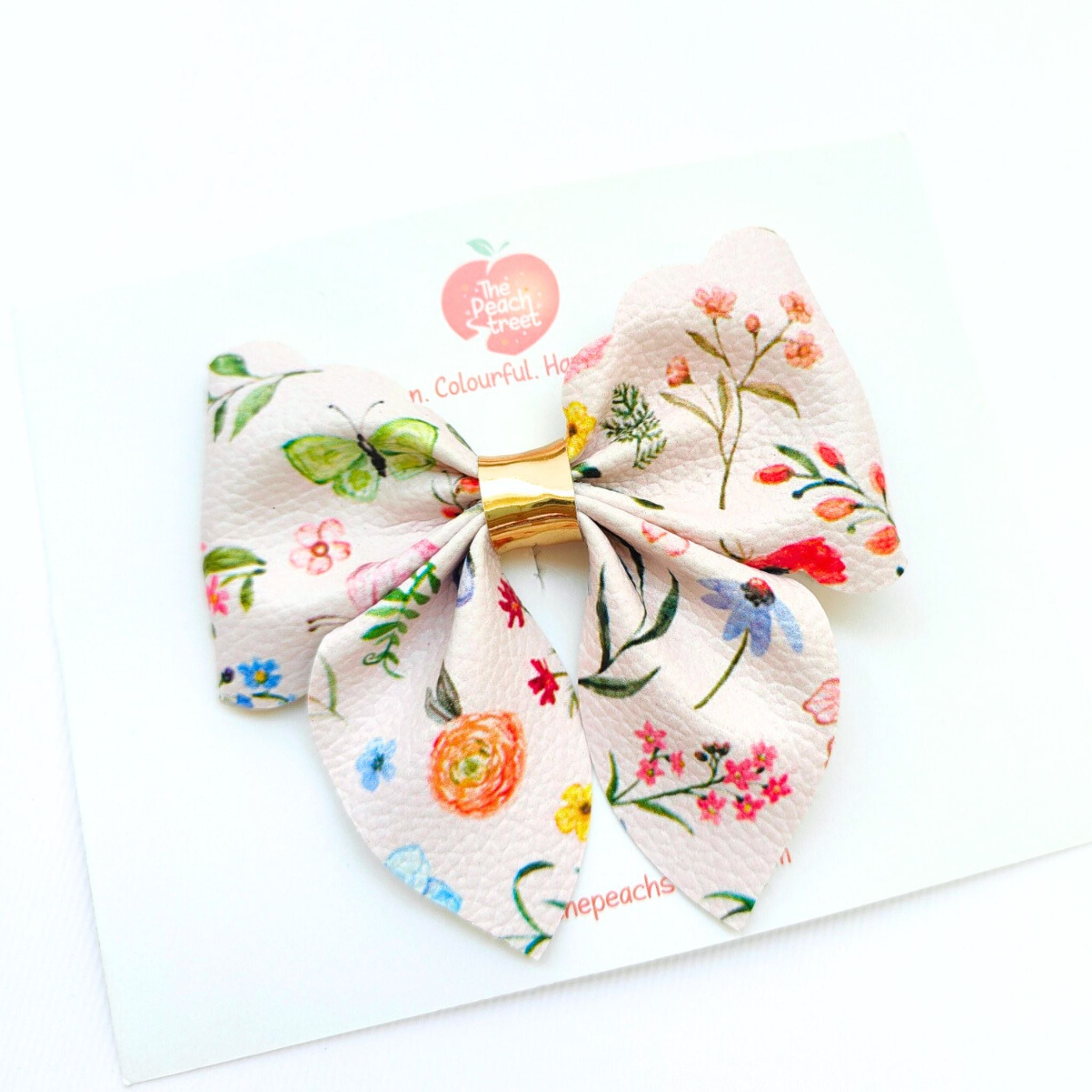 Scalloped Sailor Bow in Floral Print