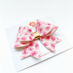 Leopard Print Cheer Bow