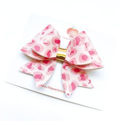 Leopard Print Cheer Bow