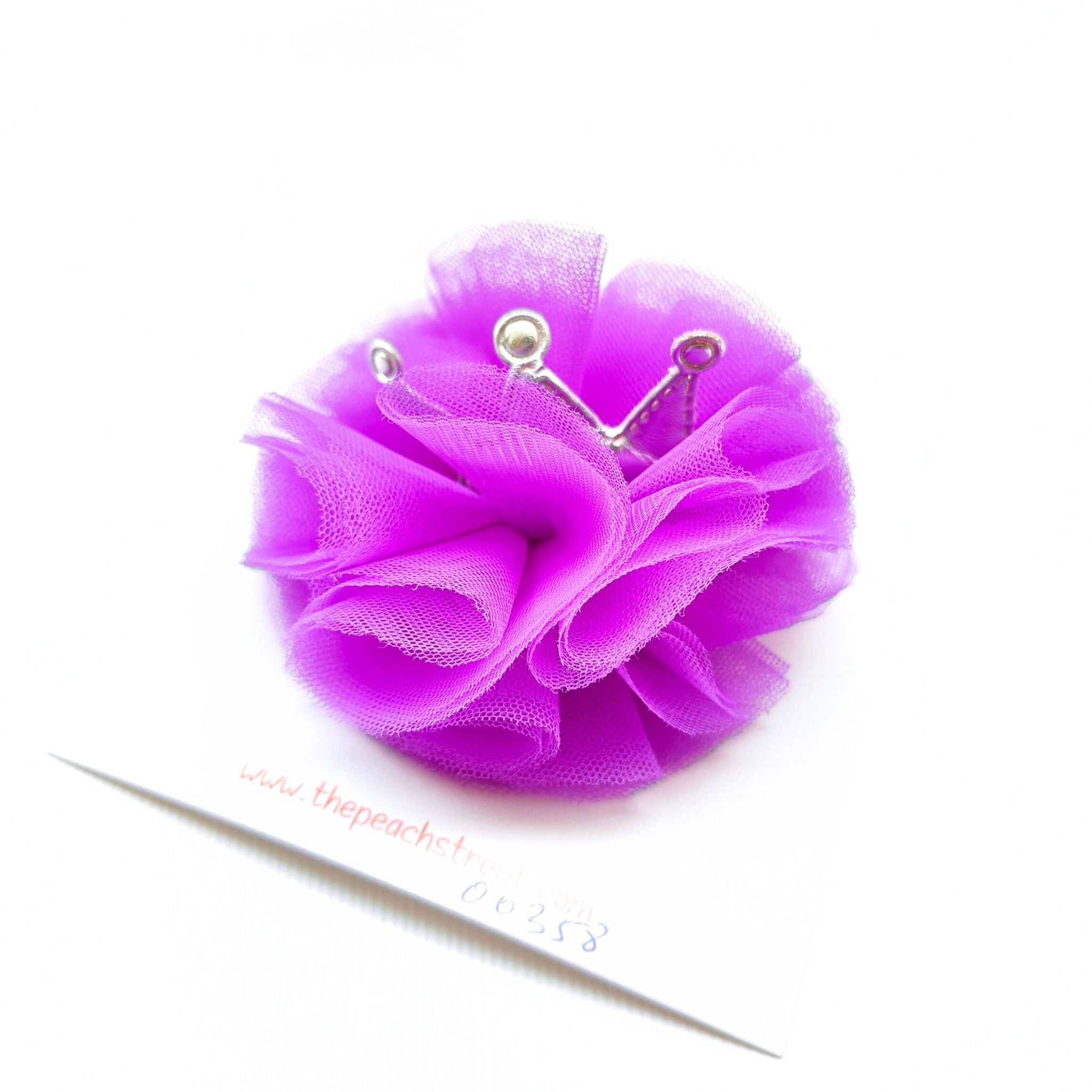 Fluffy Tulle Crown Clips