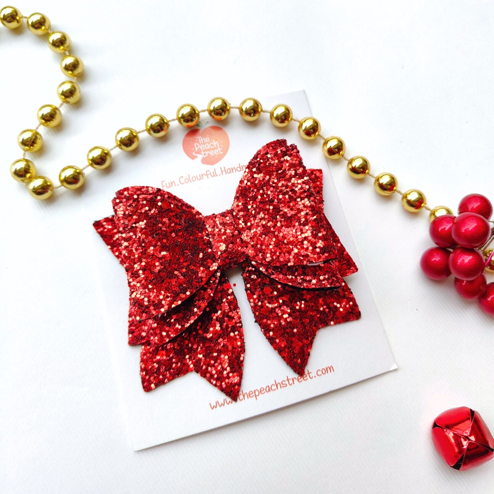 Glitter Red Holiday Bow
