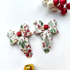 Holly Berry Bow Snap Clips