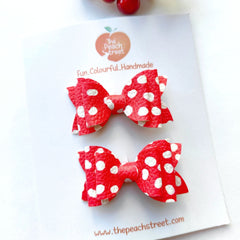 Polka Dotted Pigtail Bows