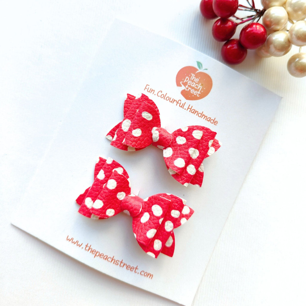 Polka Dotted Pigtail Bows