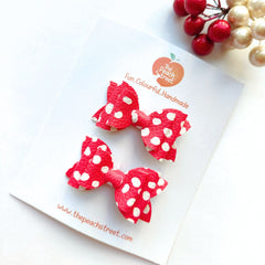 Polka Dotted Pigtail Bows