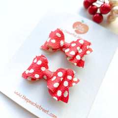 Polka Dotted Pigtail Bows