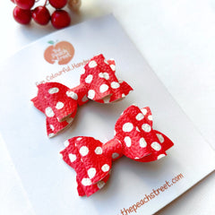 Polka Dotted Pigtail Bows
