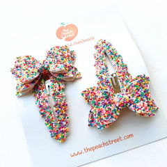 Sprinkles Bow Snap Clips