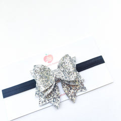 Silver Festive Bow Headband