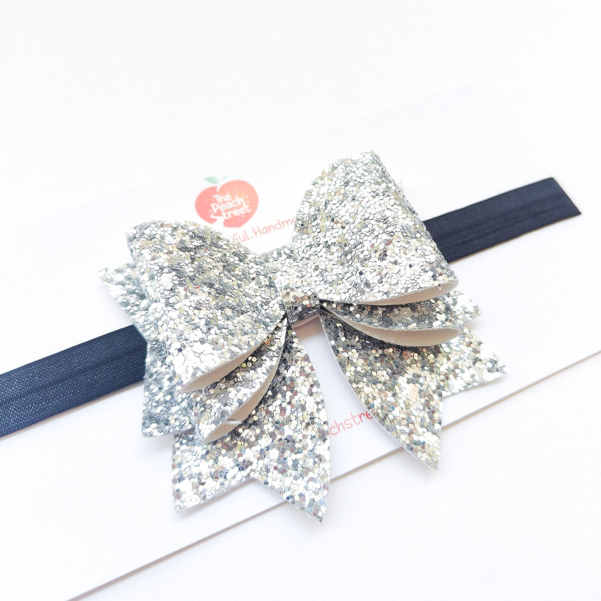 Silver Festive Bow Headband