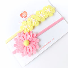 Spring Bloom Felt Headband Set of 2