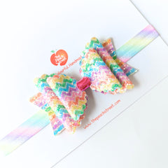 Rainbow Sprinkle Glitter Bow Headband