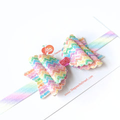 Rainbow Sprinkle Glitter Bow Headband
