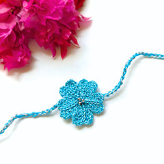 Azure Bloom Crochet Rakhi 🌸