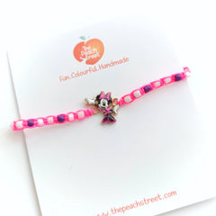 Pink Polka Minnie Charm Bracelet
