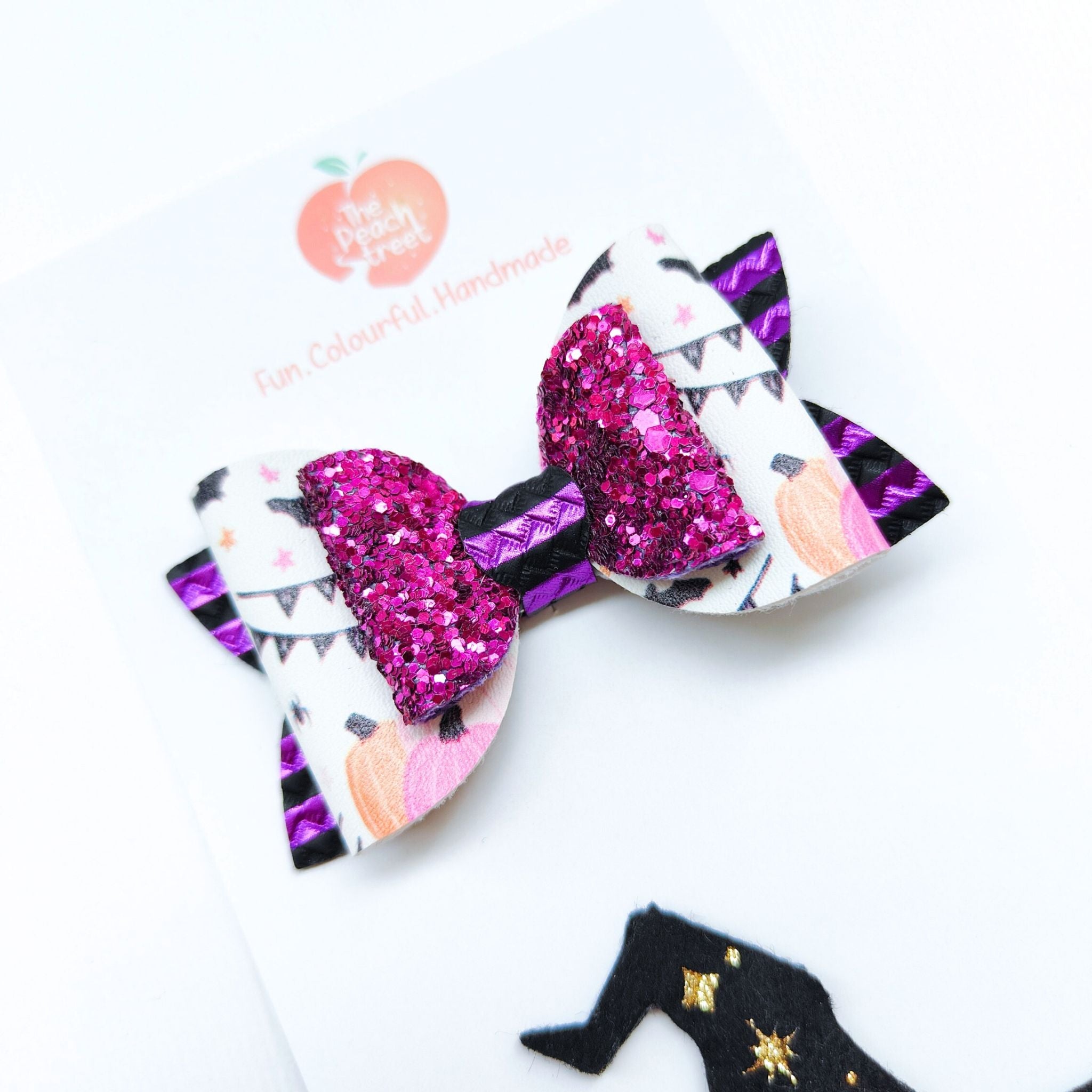 Halloweeen Hair Clips- Witch's Hat & Bow