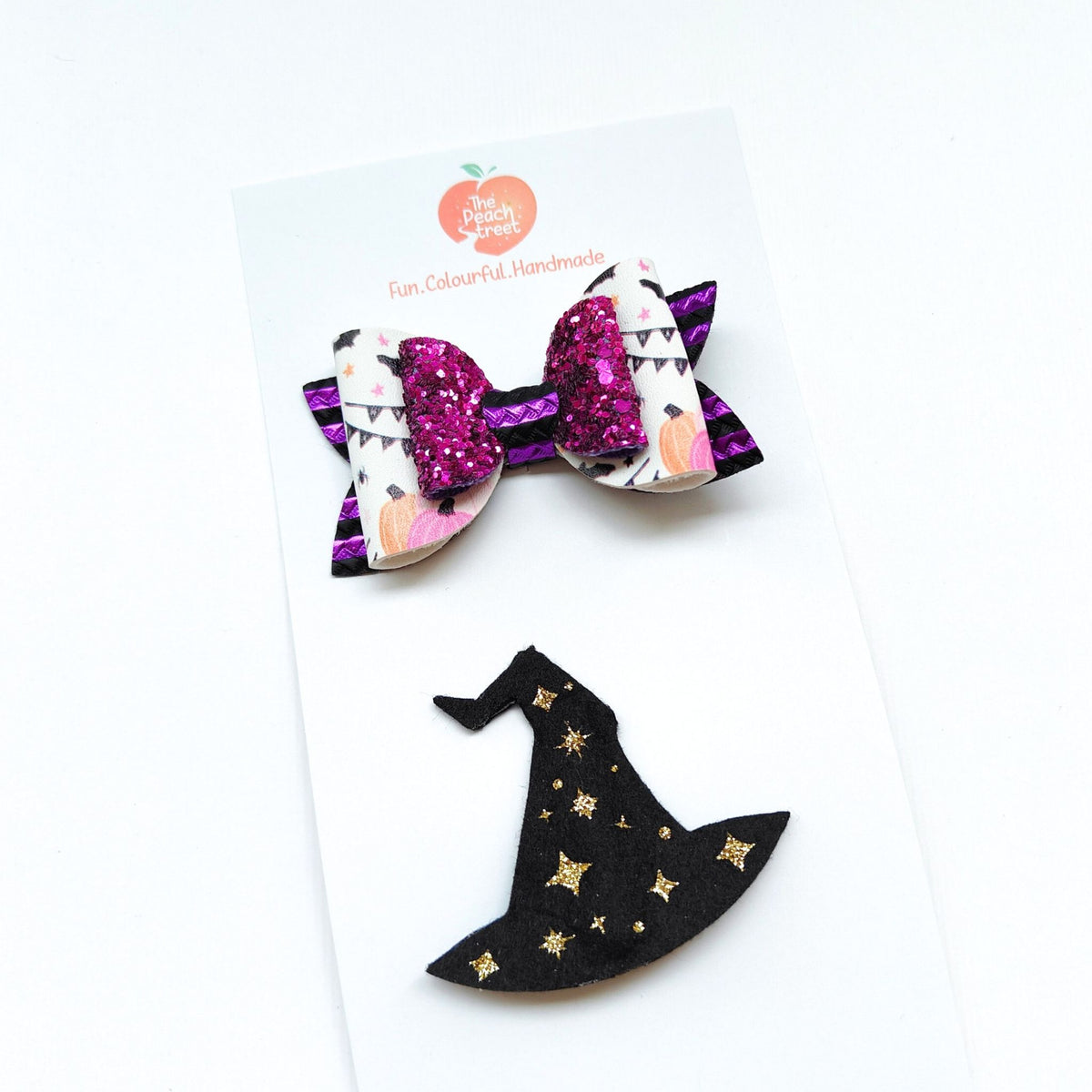 Halloweeen Hair Clips- Witch's Hat & Bow