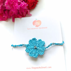 Azure Bloom Crochet Rakhi 🌸