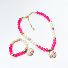 Barbie Inspired Shell Necklace & Bracelet Set