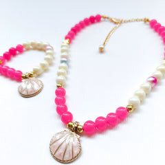 Barbie Inspired Shell Necklace & Bracelet Set
