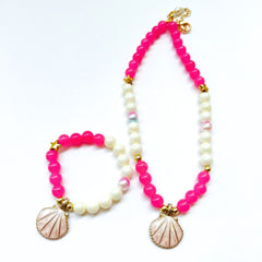 Barbie Inspired Shell Necklace & Bracelet Set