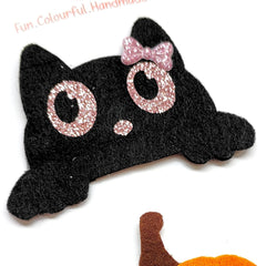 Halloween Hair Clips- Jack-O-Lantern & Black Cat