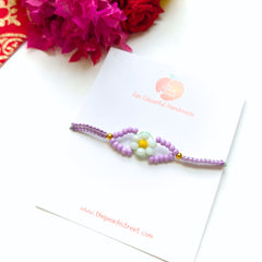 Lilac Daisy Beaded Rakhi 🌼