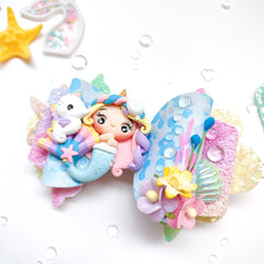 Mystical Unicorn Mermaid & Uni-Seahorse Bow